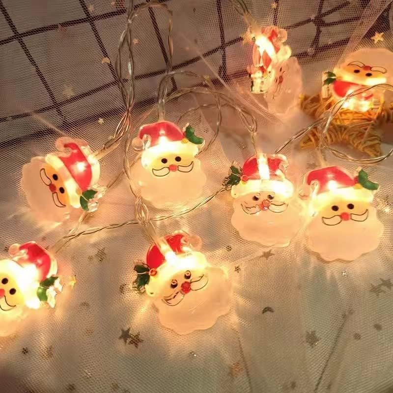 Jzrh עץ חג המולד איש השלג אייל LED LED אורות מיתר, אורות אווירת חג, סוללה USB עץ חג המולד אורות קישוט לחג