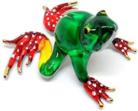 צפרדע מיני בעבודת יד אמנות זכוכית מפוצצת פסלונים איסוף בעלי חיים דמויות קישוט מיניאטורה דברים מגניבים