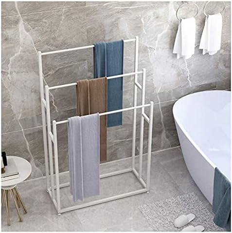 WXXGY מעמד מגבות בודד, מתלה סולם מגבות לחדר אמבטיה, מחזיק מגבות/לבן רצפת מתכת/לבן