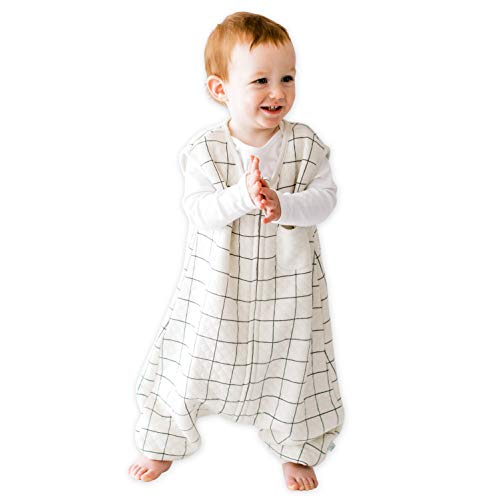 חליפת חלומות טיאלבי: שק שינה לפעוטות עם רגליים 2 ט 3 ט - 0.8 טוג שמיכה לבישה קלה לתינוק להולכים-במבוק,