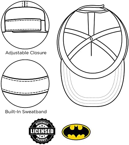 קומיקס בייסבול כובע, באטמן מתכוונן פעוט 2-4 או ילד כובעים לילדים גילים 4-7
