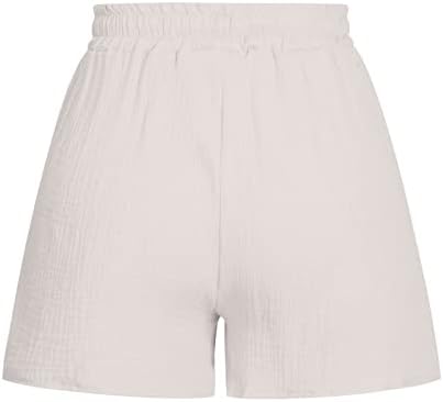 מכנסיים קצרים לנשים, אופנה קיץ צבע אחיד מכנסיים מזדמנים רופפים מותניים גבוהים מכנסיים קצרים בהליכה