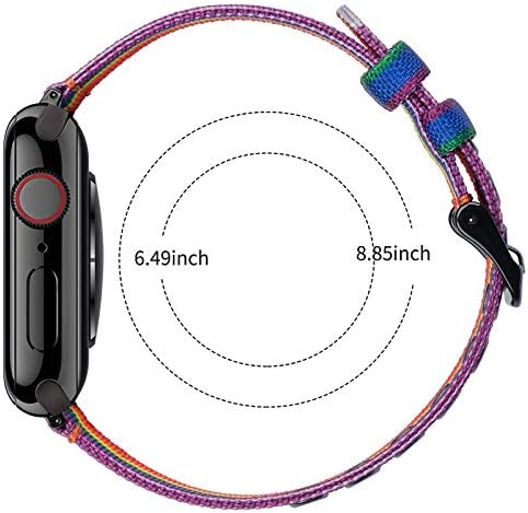 רצועת ניילון של Aladrs תואמת לפס שעון Apple 38 ממ 40 ממ 41 ממ 42 ממ 44 ממ 45 ממ 49 ממ, צמיד ספורט