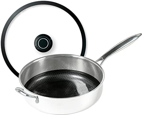 שחור קוביית שחרור מהיר כלי בישול מוקפץ מחבת עם מכסה, 11-אינץ/4.5 ליטר