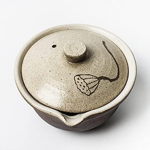 Weershun Vintage Gaiwan גדול עבור חרס התה טורין עם מכסה Lotus Tearware Kung Fu Tea Teape