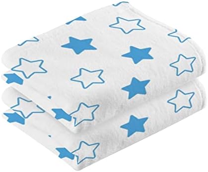 סט מגבות של 2 כוכבים מפוספסים גלקסי כחול כותנה כותנה כותנה מגבת גוף האצבעות מגבת מגבת ספורט מגבת חוף