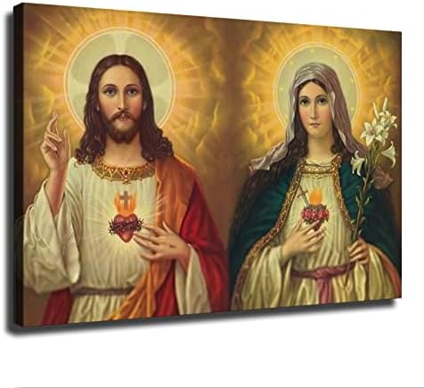 לב קדוש של ישו וללא רבב לב של מרי קתולי קישוטי כרזות משרד, חדר שינה, סלון חדר אמבטיה כרזות