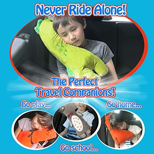 כרית חגורת בטיחות רכב אטליה לילדים לילדים, תמיכה בצוואר תמיכה בכרית מתכווננת רפידות כתף כרית