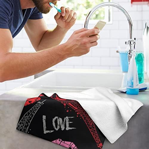 מגדל אייפל שפתיים מגבות יד פנים שטיפת גוף מטלית כביסה רכה עם חמוד מודפס למטבח אמבטיה מלון יומיומי