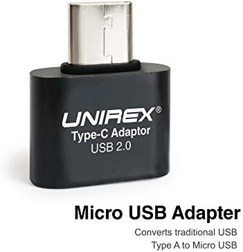כונן הבזק USB 2.0 של UNIREX USB 2.0 עם מתאם מיקרו USB ו- USB-C