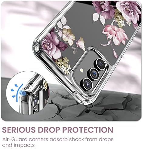 Dagoroo עבור Samsung Galaxy A54 5G Case עם מגן מסך זכוכית מחוסמת, נערות נערות מקרים דפוס פרחים צלולים,