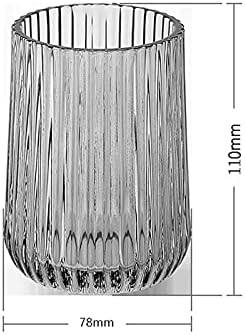 כוס מברשת שיניים שקופה אפור, כוס שטיפת פה רב-פונקציונלית, מתנת זכוכית זוגית אנטי קורוזיה 250 מל, אפור