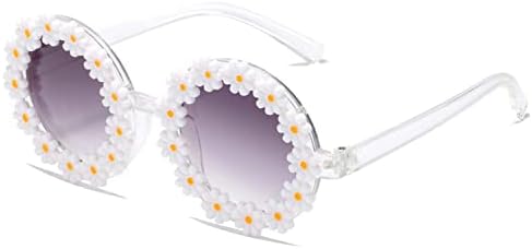 עגול פרח משקפי שמש עבור תינוק בנות פרח בצורת חמוד משקפיים 400 הגנה חיצוני חוף ילדה ילד מתנות
