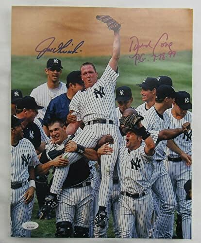 דייוויד קון ג'ו ג'ירארדי חתום על חתימה אוטומטית 11x14 משחק מושלם צילום w/insc js - תמונות MLB עם חתימה