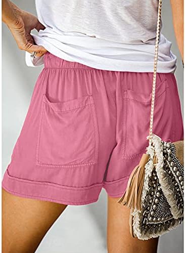 מכנסיים קצרים מזדמנים של נשים קיץ 2023 משיכה מותניים אלסטיים מכנסיים קצרים נמתחים מכנסיים קצרים של מכנסיים קצרים