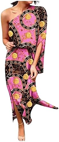 פוביגו מקרית שמלות לנשים, מסיבת קלאסה קצר אביב פעמון שרוול ערב שמלות לנשים חזה כתף אחת