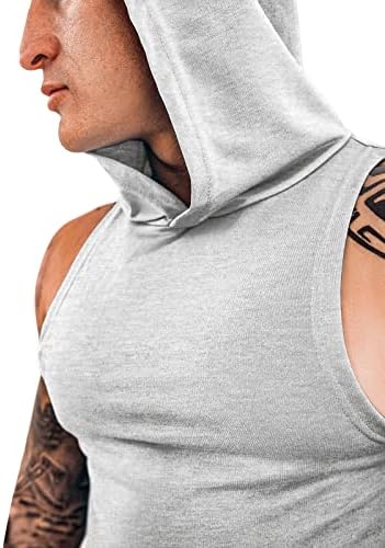 אימון לגברים גופיות ברדס עם כושר קפוצ'ונים ללא שרוולים יבש בכושר גוף פיתוח שריר חתוך חולצת טריקו אפוד אתלטי