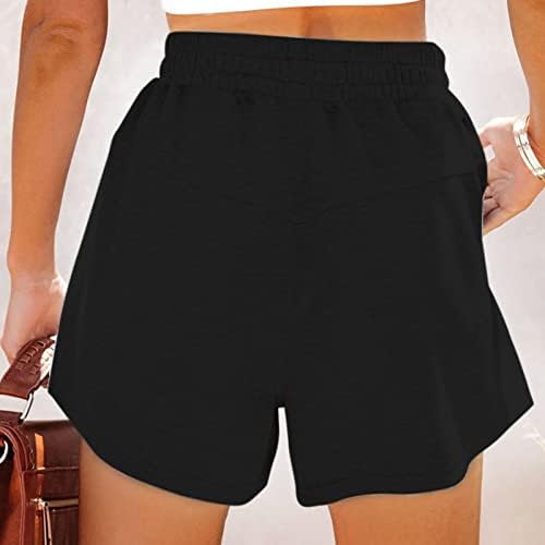 Miashui מכנסי ג'ין קצרים לנשים מכנסיים קצרים נשים סקסיות כותנה כותנה גבוהה מותניים אלסטיות קפלים מכנסיים