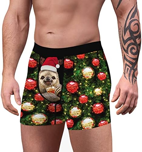 תקצירי גברים לחג המולד של Neferlife, גברים תקצירים מצחיקים תחתונים ספורט ספורט מתנות רכות נושמות