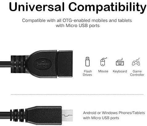 Volt Plus Tech Micro USB OTG תואם ל- Kurio UTRA 2 7 אינץ ', SMART 2-in-1 PRO 10 אינץ' ישיר בערכת כבל בקר חיבור
