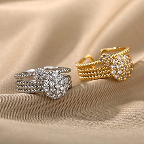 ויאלמה זירקון מעגל פתוח טבעות לנשים קריסטל זהב אצבע קסם מתכוונן טבעת חתונה ולנטיין תכשיטים-89980