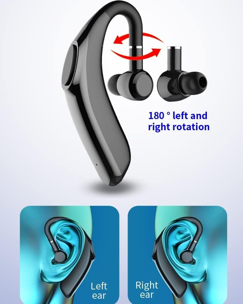 אוזניות אוזניות יחיד של Bluetooth אלחוטיות לאייפון לאייפון סמסונג אנדרואיד, שחור