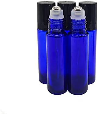 Begiket 24 חבילות של בקבוקי רולר שמן אתרים, בקבוקי רולר כחולים של 10 מל קובלט ובקבוק רולר עם