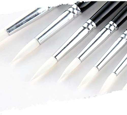 Hwydz 12 יחידות צבע מברשת גודל שונה מחזיק עט שחור ניילון לבן שמן שמן מברשות
