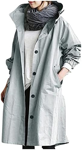 מעילי חורף של Foviguo לנשים, מעילים מודרניים לנשים משרד פלוס גודל שרוול ארוך אביב פוליאסטר מעילי מוצק