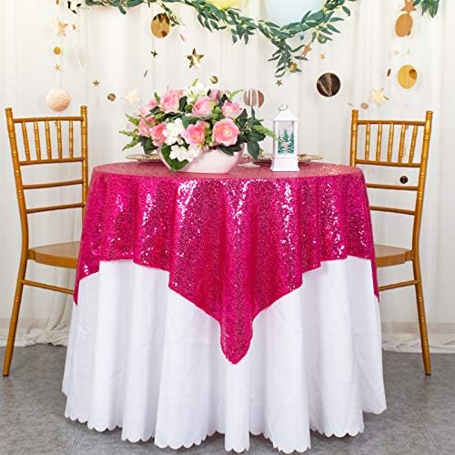 שולחן נצנצים כיסוי ורוד חם 36''X36 '' קטן שולחן שולחן שולחן ריבוע שולחן שולחן/פשתן לחתונה/מסיבה/אירוע/קישוט