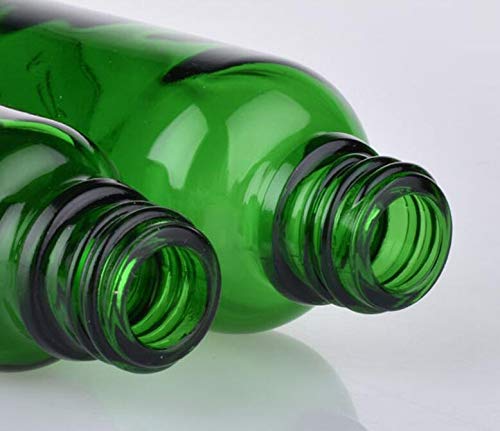 6 יחידות 30 מל גליל זכוכית ירוקה ניידת ריקה על בקבוקים עם כדור נירוסטה וכובע שחור לבושם בקבוקי רולר שמן אתרי