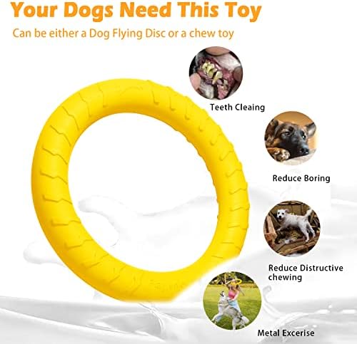 DLDER בלתי ניתן להריסה צעצועים כלבים צעצועים לעיסת כלבים לעיסות אגרסיביות מעופפות דיסקים לטבעת אימוני כלבים בינוניים/גדולים