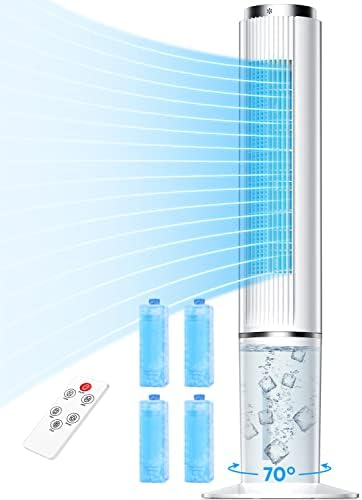 קירור אוויר אידוי, מאוורר קירור מגדלים ללא חלונות של Skyice, עם 3 מהירויות, חבילות קרח לשקיות ארוחת צהריים, הקפאה