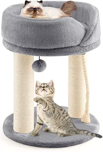 לנג קטן חתול עץ, חתלתול פעילות מרכז עם נשלף למעלה מוט וסריטות הודעות, מודרני חתול מגדל עבור מקורה