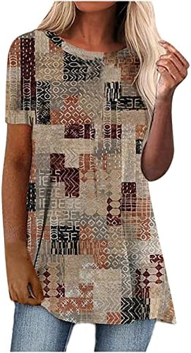 נשים קיץ מקרית חולצת טי חולצות חידוש הדפסת גרפי קצר שרוול טיז טרנדי עגול צוואר טוניקת חולצות חולצות