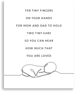 אמנות קיר של משתלת תינוקות מינימליסטית