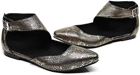 רצועת קרסול אופנה לנשים Tinrymx רצועת קרסול נעל נעליים שטוחות מחודדות נעלי רחוב חיצוניות, דגם 1014
