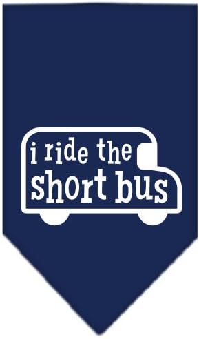 מוצרי חיות מחמד של מיראז 'אני רוכב על מסך האוטובוס הקצר הדפס בנדנה כחול כחול גדול