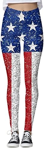 4 ביולי אמריקאי דגל יוגה מכנסיים לנשים בטן בקרת סקיני אימון חותלות מקרית גרביונים חותלות