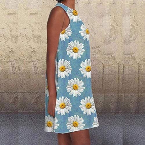 שמלות קיץ 2023 לנשים שמלת קיץ חוף פרחונית בוהו וינטג ' שמלת טנק מיני ללא שרוולים ללא שרוולים