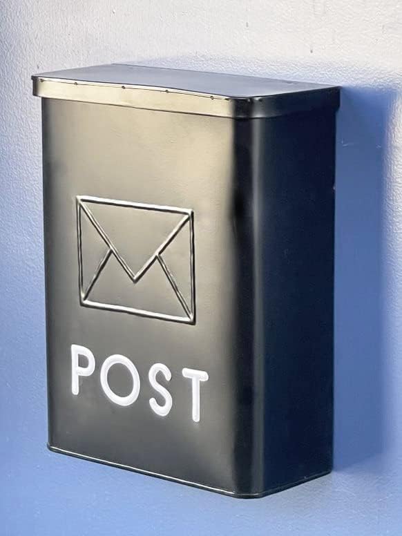 NACH SERENA מסורתית לאחר תיבת דואר מתכת מגולוונת, תיבות דואר הרכבה על קיר לחוץ, תיבת דואר שחורה עמידה בפני חלודה,
