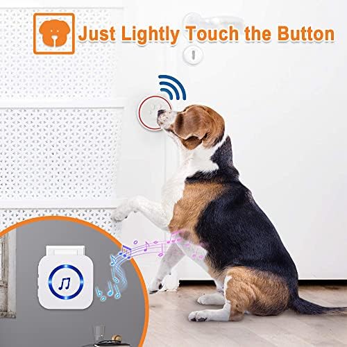 צ ' ונהי כלב פעמוני תקשורת-כלב דלת פעמון בסיר אימון אלחוטי כלב דלת פעמון-איפ55 עמיד למים כלב