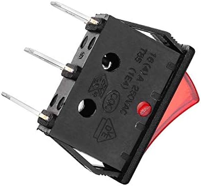 AEXIT 5 PCS מתגי קיר SPST אדום ניאון אור נדנדה/כיבוי מתג DIMMER AC מתגי 250V 15A