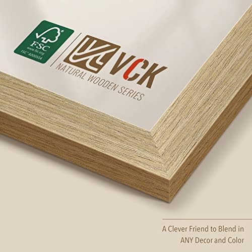 מסגרות פוסטר של עץ מלא של VCK 16x20 לקיר, מסגרת תמונה טבעית 3 חבילה, מסגרת גלריית קיר