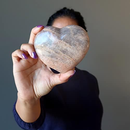 גבישי סאטן אפרסק אבן ירח לונר אבן אנרגיה 2.5-2.75 אינץ '