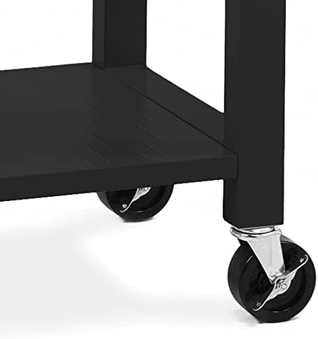 Gobeam Mobile Workstation כבד-חובה ， שולחן עבודה מפלדת אל חלד עם גלגלים 36 W x 24 ； אינץ 'שולחן הכנה עם