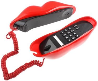 טלפאל אדום טלפון טלפון קווי חידוש חוטי סקסית שפתיים טלפון מתנה מצויר בצורת כבלים אמיתיים קווי קשת טלפונים