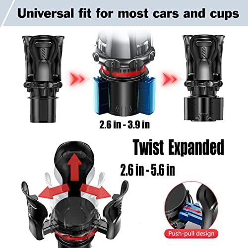 מחזיק גביע Ueenok מרחיב לרכב - כל המטרה מחזיק כוס רכב מתרחבת עם מתאם ומחזיק מתכווננים, התואמת 10-64 גרם