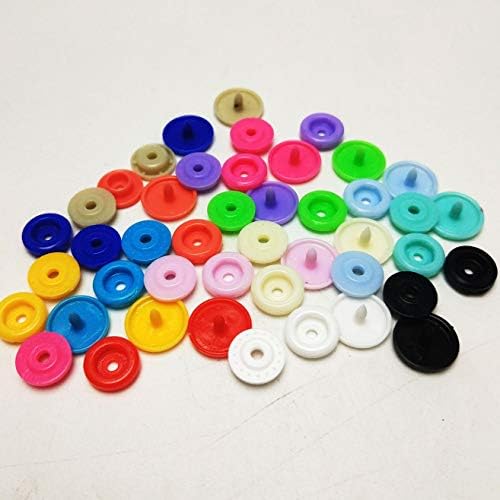 Chenkou Craft 150 Sets Stin Snap Snapteners כפתורים, No-Syw T5 Snaps עם ארגז אחסון מארגן לבגדי חיתולי