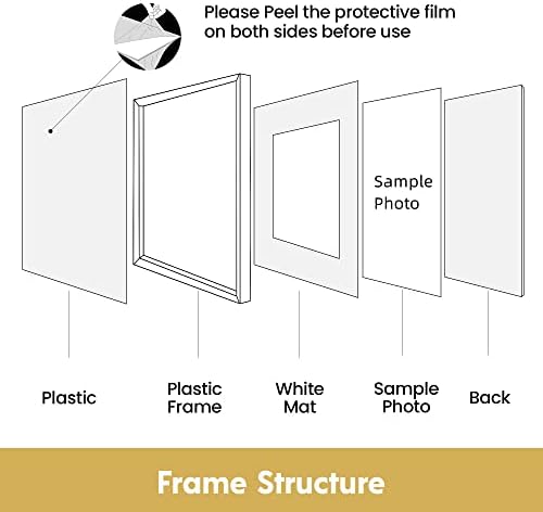מסגרת תמונה של AEJVW סט של 5 - מסגרות תמונה קלות ויציבות מסגרות קולאז 'עיצוב קיר, קיר רב -תכליתי ומסגרות
